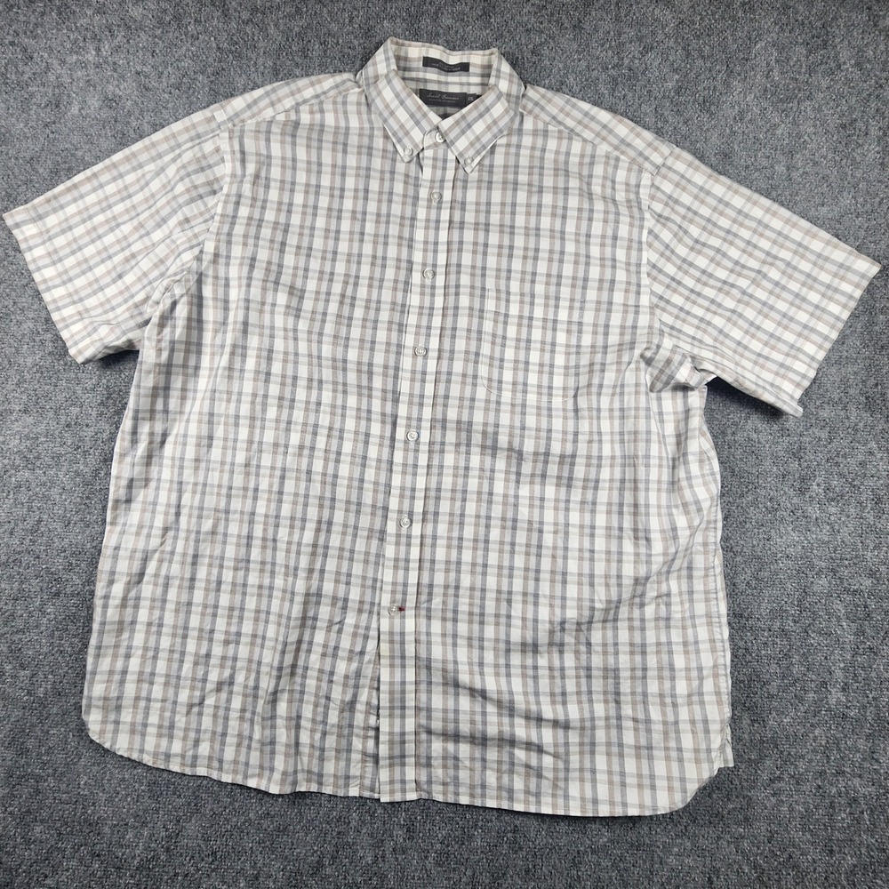 Daniel Cremieux Signature Collection Mens XXL Plaid Cotton Short Sleeve Shirt